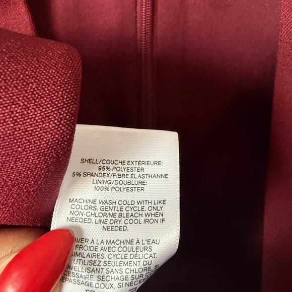 Express sz 00 Burgundy red deep plunge‎ party jumpsuit - Picture 7 of 11